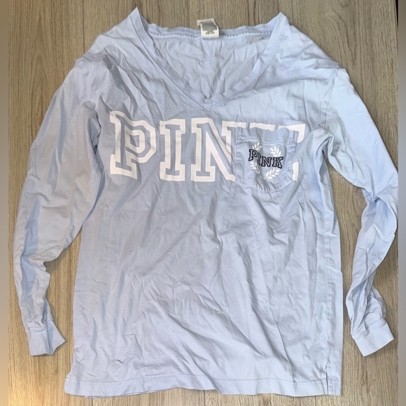 Victoria's Secret Tops - Victorias secret pink long sleeve shirt top blue